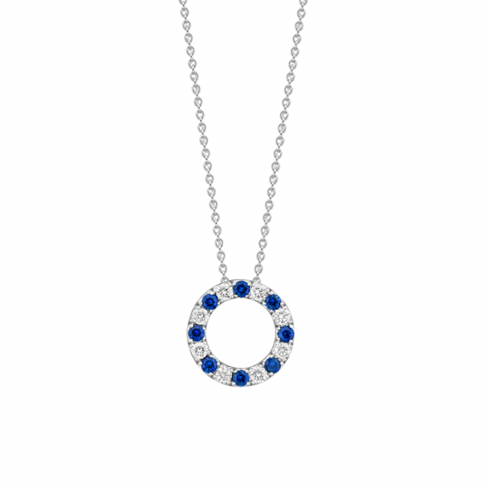 PD Collection Sapphire & Diamond Circle Pendant